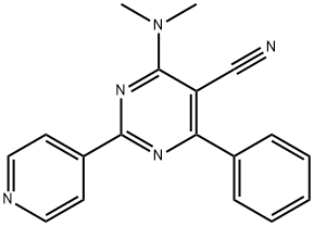 4-(DIMETHYLAMINO)-6-PHENYL-2-(4-PYRIDINYL)-5-PYRIMIDINECARBONITRILE Struktur