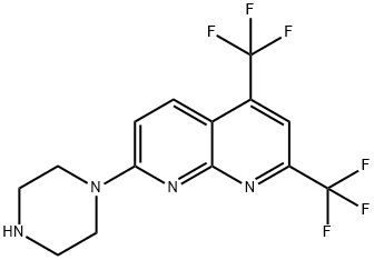 7-PIPERAZINO-2,4-BIS(TRIFLUOROMETHYL)[1,8]NAPHTHYRIDINE Struktur