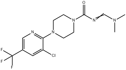 4-[3-CHLORO-5-(TRIFLUOROMETHYL)-2-PYRIDINYL]-N-[(DIMETHYLAMINO)METHYLENE]TETRAHYDRO-1(2H)-PYRAZINECARBOXAMIDE Struktur