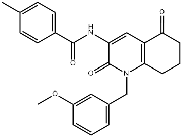 N-[1-(3-METHOXYBENZYL)-2,5-DIOXO-1,2,5,6,7,8-HEXAHYDRO-3-QUINOLINYL]-4-METHYLBENZENECARBOXAMIDE Struktur