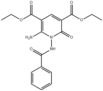 DIETHYL 6-AMINO-1-(BENZOYLAMINO)-2-OXO-1,2-DIHYDRO-3,5-PYRIDINEDICARBOXYLATE Struktur