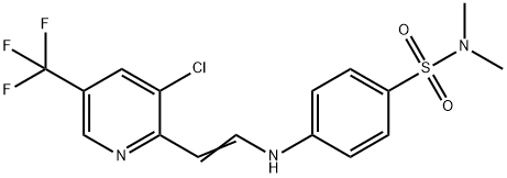 4-((2-[3-CHLORO-5-(TRIFLUOROMETHYL)-2-PYRIDINYL]VINYL)AMINO)-N,N-DIMETHYLBENZENESULFONAMIDE Struktur