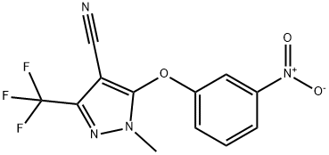 1-METHYL-5-(3-NITROPHENOXY)-3-(TRIFLUOROMETHYL)-1H-PYRAZOLE-4-CARBONITRILE Struktur