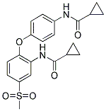 [2-[4-(CYCLOPROPANECARBONYL)AMINO]PHENOXY-5-(METHYLSULPHONYL)PHENYL] CYCLOPROPANECARBOXAMIDE Struktur