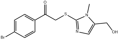 1-(4-BROMOPHENYL)-2-([5-(HYDROXYMETHYL)-1-METHYL-1H-IMIDAZOL-2-YL]SULFANYL)-1-ETHANONE Struktur