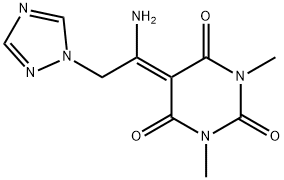 5-[1-AMINO-2-(1H-1,2,4-TRIAZOL-1-YL)ETHYLIDENE]-1,3-DIMETHYL-2,4,6(1H,3H,5H)-PYRIMIDINETRIONE Struktur