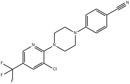 4-(4-[3-CHLORO-5-(TRIFLUOROMETHYL)-2-PYRIDINYL]PIPERAZINO)BENZENECARBONITRILE Struktur