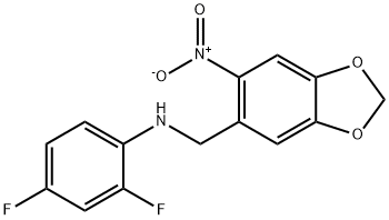 2,4-DIFLUORO-N-[(6-NITRO-1,3-BENZODIOXOL-5-YL)METHYL]ANILINE Struktur