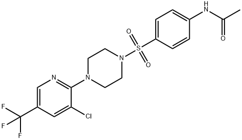 N-(4-((4-(3-CHLORO-5-(TRIFLUOROMETHYL)-2-PYRIDYL)PIPERAZINYL)SULFONYL)PHENYL)ETHANAMIDE Struktur