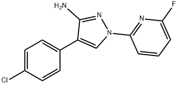 4-(4-CHLOROPHENYL)-1-(6-FLUORO-2-PYRIDINYL)-1H-PYRAZOL-3-AMINE Struktur