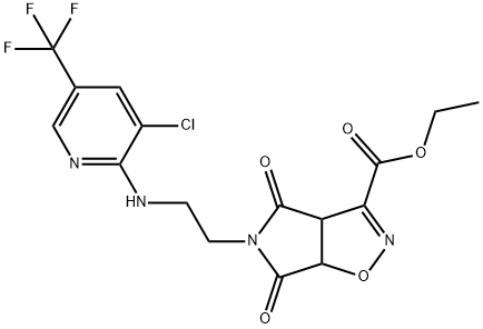 ETHYL 5-(2-([3-CHLORO-5-(TRIFLUOROMETHYL)-2-PYRIDINYL]AMINO)ETHYL)-4,6-DIOXO-4,5,6,6A-TETRAHYDRO-3AH-PYRROLO[3,4-D]ISOXAZOLE-3-CARBOXYLATE Structure