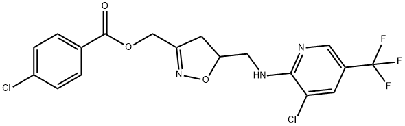 [5-(([3-CHLORO-5-(TRIFLUOROMETHYL)-2-PYRIDINYL]AMINO)METHYL)-4,5-DIHYDRO-3-ISOXAZOLYL]METHYL 4-CHLOROBENZENECARBOXYLATE Struktur