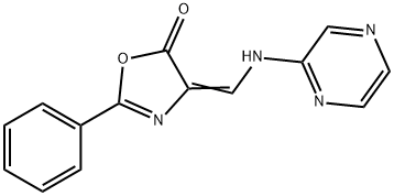 2-PHENYL-4-[(2-PYRAZINYLAMINO)METHYLENE]-1,3-OXAZOL-5(4H)-ONE Struktur