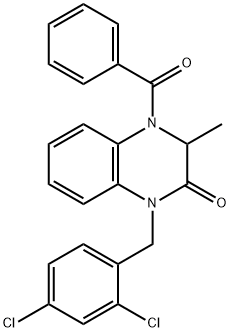 4-BENZOYL-1-(2,4-DICHLOROBENZYL)-3-METHYL-3,4-DIHYDRO-2(1H)-QUINOXALINONE Struktur