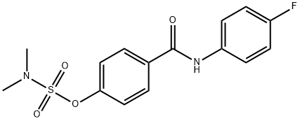 4-[(4-FLUOROANILINO)CARBONYL]PHENYL-N,N-DIMETHYLSULFAMATE Struktur