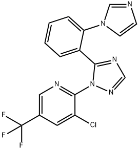 3-CHLORO-2-(5-[2-(1H-IMIDAZOL-1-YL)PHENYL]-1H-1,2,4-TRIAZOL-1-YL)-5-(TRIFLUOROMETHYL)PYRIDINE Struktur