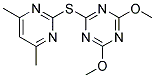 2-[(4,6-DIMETHYLPYRIMIDIN-2-YL)THIO]-4,6-DIMETHOXYTRIAZINE Struktur