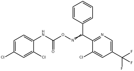 3-CHLORO-2-[(([(2,4-DICHLOROANILINO)CARBONYL]OXY)IMINO)(PHENYL)METHYL]-5-(TRIFLUOROMETHYL)PYRIDINE Struktur