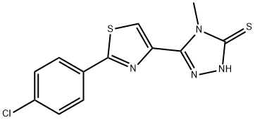 5-[2-(4-CHLOROPHENYL)-1,3-THIAZOL-4-YL]-4-METHYL-4H-1,2,4-TRIAZOL-3-YLHYDROSULFIDE Struktur