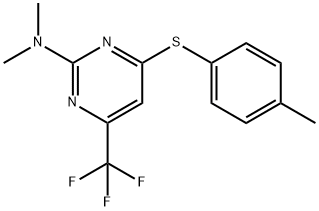 N,N-DIMETHYL-4-[(4-METHYLPHENYL)SULFANYL]-6-(TRIFLUOROMETHYL)-2-PYRIMIDINAMINE Struktur