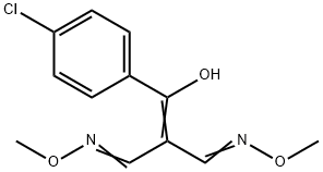 2-[(4-CHLOROPHENYL)(HYDROXY)METHYLENE]MALONALDEHYDE BIS(O-METHYLOXIME) Struktur