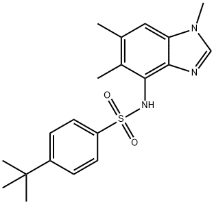 4-(TERT-BUTYL)-N-(1,5,6-TRIMETHYL-1H-1,3-BENZIMIDAZOL-4-YL)BENZENESULFONAMIDE Struktur