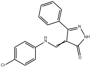 4-[(4-CHLOROANILINO)METHYLENE]-5-PHENYL-2,4-DIHYDRO-3H-PYRAZOL-3-ONE Struktur