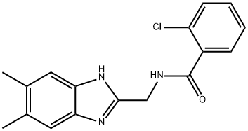 2-CHLORO-N-[(5,6-DIMETHYL-1H-1,3-BENZIMIDAZOL-2-YL)METHYL]BENZENECARBOXAMIDE Struktur