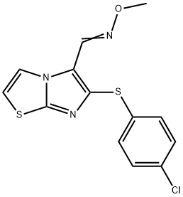 6-[(4-CHLOROPHENYL)SULFANYL]IMIDAZO[2,1-B][1,3]THIAZOLE-5-CARBALDEHYDE O-METHYLOXIME Struktur