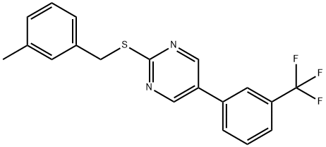 2-[(3-METHYLBENZYL)SULFANYL]-5-[3-(TRIFLUOROMETHYL)PHENYL]PYRIMIDINE Struktur