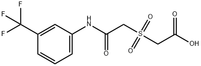 2-((2-OXO-2-[3-(TRIFLUOROMETHYL)ANILINO]ETHYL)SULFONYL)ACETIC ACID Struktur