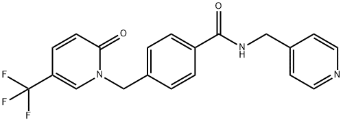 4-([2-OXO-5-(TRIFLUOROMETHYL)-1(2H)-PYRIDINYL]METHYL)-N-(4-PYRIDINYLMETHYL)BENZENECARBOXAMIDE Struktur