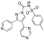 N-[(4-METHYLPHENYL)SULPHONYL]-3-(PYRIDIN-4-YL)-4-(PYRIMIDIN-4-YL)PYRAZOLE-1-CARBOXAMIDE Struktur