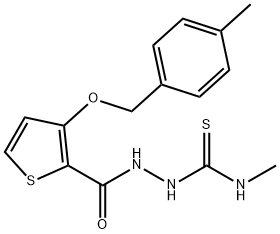 N-METHYL-2-((3-[(4-METHYLBENZYL)OXY]-2-THIENYL)CARBONYL)-1-HYDRAZINECARBOTHIOAMIDE Struktur