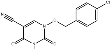 1-[(4-CHLOROBENZYL)OXY]-2,4-DIOXO-1,2,3,4-TETRAHYDRO-5-PYRIMIDINECARBONITRILE Struktur