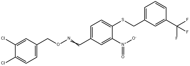 3-NITRO-4-([3-(TRIFLUOROMETHYL)BENZYL]SULFANYL)BENZENECARBALDEHYDE O-(3,4-DICHLOROBENZYL)OXIME Struktur