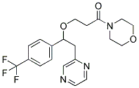 3-[2-(PYRAZIN-2-YL)-1-[4-(TRIFLUOROMETHYL)PHENYL]ETHOXY]PROPANOYLMORPHOLINE Struktur