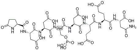 PYR-ASP-ASP-SER(PO3H2)-ASP-GLU-GLU-ASN-OH Struktur