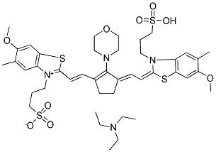 5-METHYL-6-METHOXY-3-(3-SULFOPROPYL)-2-(2-[3-[2-(5-METHYL-6-METHOXY-3-(3-SULFOPROPYL)-2-BENZOTHIAZOLINYLIDENE) ETHYLIDENE]-2-(4-MORPHOLINECYCLOPENTENYL)] VINYL) BENZOTHIAZOLIUM HYDROXIDE, INNER SALT Struktur