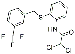 N1-(2-([3-(TRIFLUOROMETHYL)BENZYL]THIO)PHENYL)-2,2-DICHLOROACETAMIDE Struktur