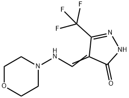 4-[(MORPHOLINOAMINO)METHYLENE]-5-(TRIFLUOROMETHYL)-2,4-DIHYDRO-3H-PYRAZOL-3-ONE Struktur