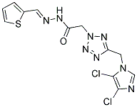 N'1-(2-THIENYLMETHYLIDENE)-2-(5-[(4,5-DICHLORO-1H-IMIDAZOL-1-YL)METHYL]-2H-1,2,3,4-TETRAAZOL-2-YL)ETHANOHYDRAZIDE Struktur