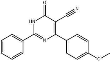 4-HYDROXY-6-(4-METHOXYPHENYL)-2-PHENYL-5-PYRIMIDINECARBONITRILE Struktur