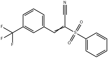 2-(PHENYLSULFONYL)-3-(3-(TRIFLUOROMETHYL)PHENYL)PROP-2-ENENITRILE Struktur