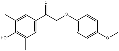 1-(4-HYDROXY-3,5-DIMETHYLPHENYL)-2-[(4-METHOXYPHENYL)SULFANYL]-1-ETHANONE Struktur