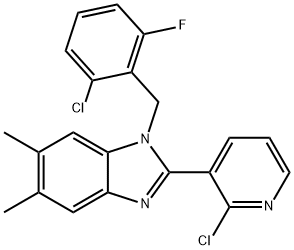 1-(2-CHLORO-6-FLUOROBENZYL)-2-(2-CHLORO-3-PYRIDINYL)-5,6-DIMETHYL-1H-1,3-BENZIMIDAZOLE Struktur