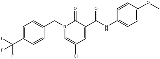 5-CHLORO-N-(4-METHOXYPHENYL)-2-OXO-1-[4-(TRIFLUOROMETHYL)BENZYL]-1,2-DIHYDRO-3-PYRIDINECARBOXAMIDE Struktur