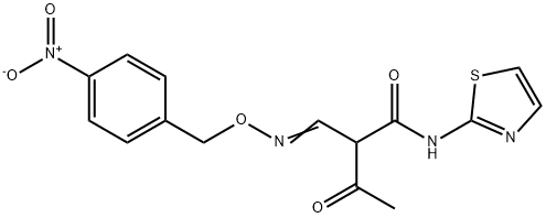 2-(([(4-NITROBENZYL)OXY]IMINO)METHYL)-3-OXO-N-(1,3-THIAZOL-2-YL)BUTANAMIDE Struktur