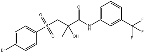 3-[(4-BROMOPHENYL)SULFONYL]-2-HYDROXY-2-METHYL-N-[3-(TRIFLUOROMETHYL)PHENYL]PROPANAMIDE Struktur