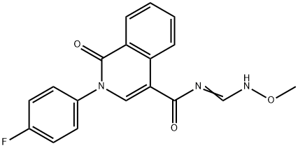 2-(4-FLUOROPHENYL)-N-[(METHOXYIMINO)METHYL]-1-OXO-1,2-DIHYDRO-4-ISOQUINOLINECARBOXAMIDE Struktur